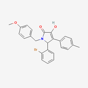 molecular formula C25H22BrNO3 B11273525 5-(2-bromophenyl)-3-hydroxy-1-(4-methoxybenzyl)-4-(4-methylphenyl)-1,5-dihydro-2H-pyrrol-2-one 