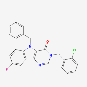 3-(2-chlorobenzyl)-8-fluoro-5-(3-methylbenzyl)-3,5-dihydro-4H-pyrimido[5,4-b]indol-4-one