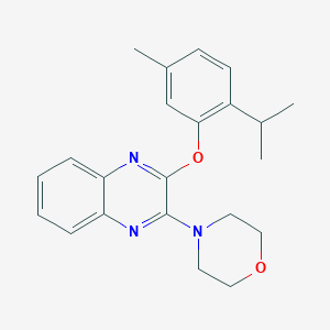 molecular formula C22H25N3O2 B11273543 2-[5-Methyl-2-(propan-2-yl)phenoxy]-3-(morpholin-4-yl)quinoxaline 