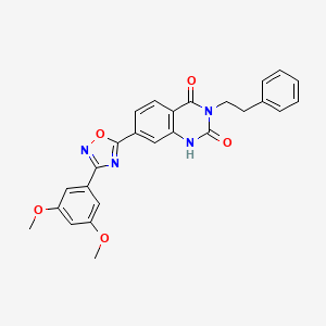 7-(3-(3,5-dimethoxyphenyl)-1,2,4-oxadiazol-5-yl)-3-phenethylquinazoline-2,4(1H,3H)-dione