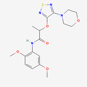 N-(2,5-Dimethoxyphenyl)-2-((4-morpholino-1,2,5-thiadiazol-3-yl)oxy)propanamide