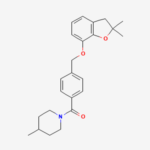 (4-(((2,2-Dimethyl-2,3-dihydrobenzofuran-7-yl)oxy)methyl)phenyl)(4-methylpiperidin-1-yl)methanone