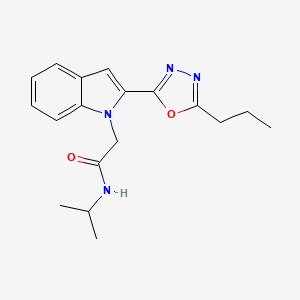 N-isopropyl-2-(2-(5-propyl-1,3,4-oxadiazol-2-yl)-1H-indol-1-yl)acetamide