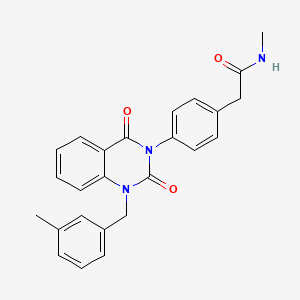 molecular formula C25H23N3O3 B11273591 N-methyl-2-(4-(1-(3-methylbenzyl)-2,4-dioxo-1,2-dihydroquinazolin-3(4H)-yl)phenyl)acetamide 