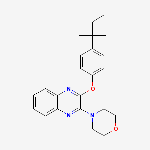 molecular formula C23H27N3O2 B11273600 2-[4-(2-Methylbutan-2-yl)phenoxy]-3-(morpholin-4-yl)quinoxaline 