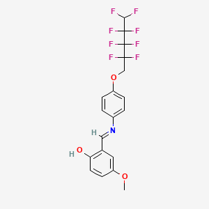 molecular formula C19H15F8NO3 B11273618 4-methoxy-2-[(E)-({4-[(2,2,3,3,4,4,5,5-octafluoropentyl)oxy]phenyl}imino)methyl]phenol 