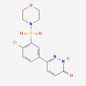 molecular formula C14H14ClN3O4S B11273619 6-[4-chloro-3-(morpholin-4-ylsulfonyl)phenyl]pyridazin-3(2H)-one 