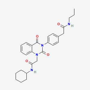 N-cyclohexyl-2-(2,4-dioxo-3-(4-(2-oxo-2-(propylamino)ethyl)phenyl)-3,4-dihydroquinazolin-1(2H)-yl)acetamide