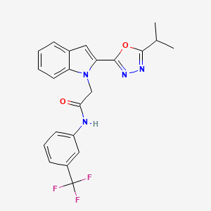 2-{2-[5-(propan-2-yl)-1,3,4-oxadiazol-2-yl]-1H-indol-1-yl}-N-[3-(trifluoromethyl)phenyl]acetamide