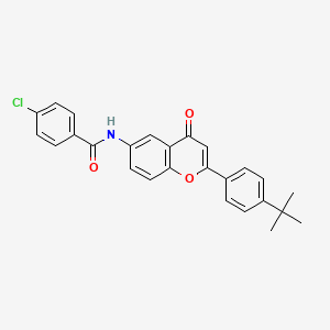 N-[2-(4-tert-butylphenyl)-4-oxo-4H-chromen-6-yl]-4-chlorobenzamide