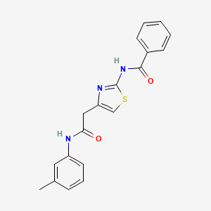 molecular formula C19H17N3O2S B11273633 N-(4-(2-oxo-2-(m-tolylamino)ethyl)thiazol-2-yl)benzamide 