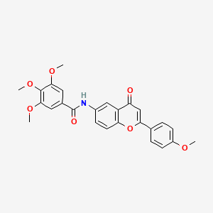 molecular formula C26H23NO7 B11273645 3,4,5-trimethoxy-N-(2-(4-methoxyphenyl)-4-oxo-4H-chromen-6-yl)benzamide CAS No. 923191-98-4