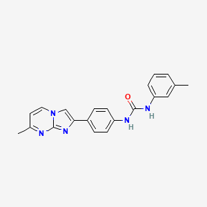 molecular formula C21H19N5O B11273661 1-(4-(7-Methylimidazo[1,2-a]pyrimidin-2-yl)phenyl)-3-(m-tolyl)urea 