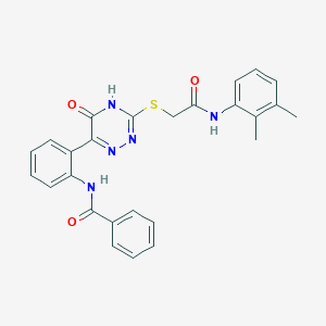 N-{2-[3-({[(2,3-Dimethylphenyl)carbamoyl]methyl}sulfanyl)-5-oxo-4,5-dihydro-1,2,4-triazin-6-YL]phenyl}benzamide