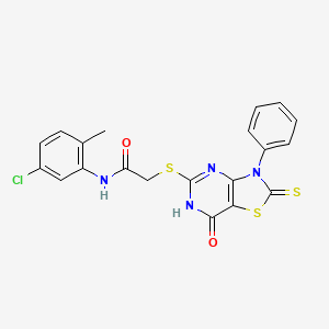 N-(5-chloro-2-methylphenyl)-2-((7-oxo-3-phenyl-2-thioxo-2,3,6,7-tetrahydrothiazolo[4,5-d]pyrimidin-5-yl)thio)acetamide