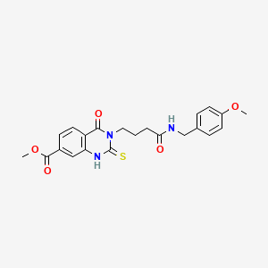 Methyl 3-(4-((4-methoxybenzyl)amino)-4-oxobutyl)-4-oxo-2-thioxo-1,2,3,4-tetrahydroquinazoline-7-carboxylate