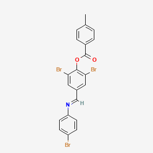 2,6-Dibromo-4-[(E)-[(4-bromophenyl)imino]methyl]phenyl 4-methylbenzoate