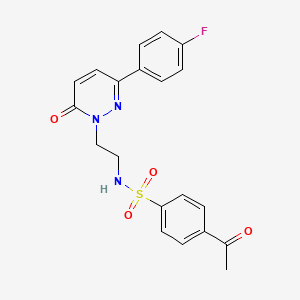 molecular formula C20H18FN3O4S B11273707 4-acetyl-N-(2-(3-(4-fluorophenyl)-6-oxopyridazin-1(6H)-yl)ethyl)benzenesulfonamide 