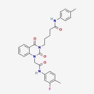 5-(1-{[(3-fluoro-4-methylphenyl)carbamoyl]methyl}-2,4-dioxo-1,2,3,4-tetrahydroquinazolin-3-yl)-N-(4-methylphenyl)pentanamide