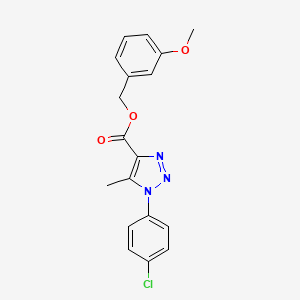 molecular formula C18H16ClN3O3 B11273723 3-methoxybenzyl 1-(4-chlorophenyl)-5-methyl-1H-1,2,3-triazole-4-carboxylate 