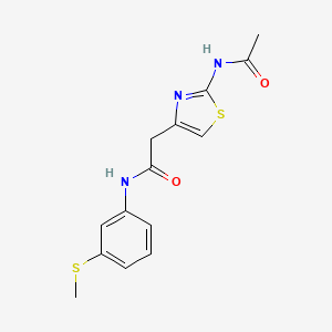 2-(2-acetamidothiazol-4-yl)-N-(3-(methylthio)phenyl)acetamide