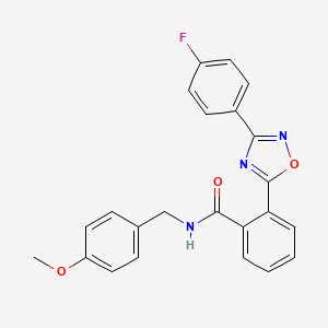 molecular formula C23H18FN3O3 B11273733 2-[3-(4-fluorophenyl)-1,2,4-oxadiazol-5-yl]-N-(4-methoxybenzyl)benzamide 