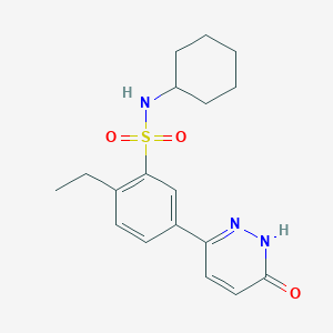 molecular formula C18H23N3O3S B11273740 N-cyclohexyl-2-ethyl-5-(6-oxo-1,6-dihydropyridazin-3-yl)benzenesulfonamide 