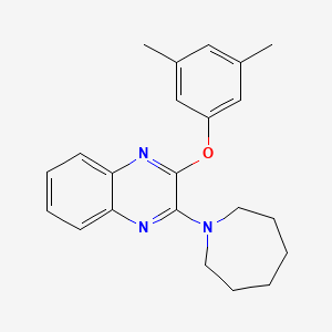 molecular formula C22H25N3O B11273744 2-(Azepan-1-yl)-3-(3,5-dimethylphenoxy)quinoxaline 