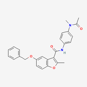 molecular formula C26H24N2O4 B11273748 N-{4-[acetyl(methyl)amino]phenyl}-5-(benzyloxy)-2-methyl-1-benzofuran-3-carboxamide 