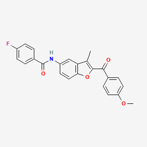 4-fluoro-N-[2-(4-methoxybenzoyl)-3-methyl-1-benzofuran-5-yl]benzamide