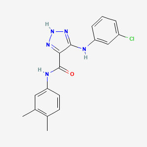 molecular formula C17H16ClN5O B11273811 5-[(3-chlorophenyl)amino]-N-(3,4-dimethylphenyl)-1H-1,2,3-triazole-4-carboxamide 