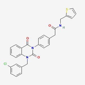 2-(4-(1-(3-chlorobenzyl)-2,4-dioxo-1,2-dihydroquinazolin-3(4H)-yl)phenyl)-N-(thiophen-2-ylmethyl)acetamide