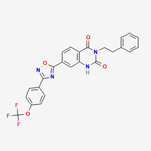 3-phenethyl-7-(3-(4-(trifluoromethoxy)phenyl)-1,2,4-oxadiazol-5-yl)quinazoline-2,4(1H,3H)-dione