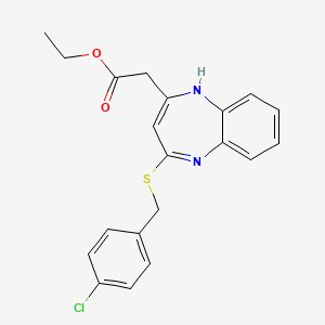 ethyl {4-[(4-chlorobenzyl)sulfanyl]-1H-1,5-benzodiazepin-2-yl}acetate