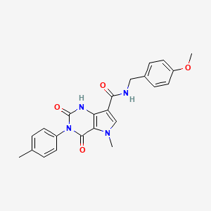 molecular formula C23H22N4O4 B11273838 N-(4-methoxybenzyl)-5-methyl-2,4-dioxo-3-(p-tolyl)-2,3,4,5-tetrahydro-1H-pyrrolo[3,2-d]pyrimidine-7-carboxamide 