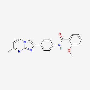 molecular formula C21H18N4O2 B11273849 2-Methoxy-N-(4-{7-methylimidazo[1,2-A]pyrimidin-2-YL}phenyl)benzamide 