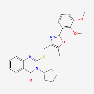 3-Cyclopentyl-2-({[2-(2,3-dimethoxyphenyl)-5-methyl-1,3-oxazol-4-yl]methyl}sulfanyl)-3,4-dihydroquinazolin-4-one