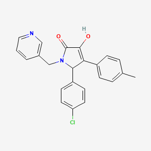 molecular formula C23H19ClN2O2 B11273869 5-(4-chlorophenyl)-3-hydroxy-4-(4-methylphenyl)-1-(pyridin-3-ylmethyl)-1,5-dihydro-2H-pyrrol-2-one 