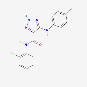 molecular formula C17H16ClN5O B11273882 N-(2-chloro-4-methylphenyl)-5-[(4-methylphenyl)amino]-1H-1,2,3-triazole-4-carboxamide 