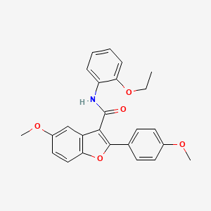 molecular formula C25H23NO5 B11273887 N-(2-ethoxyphenyl)-5-methoxy-2-(4-methoxyphenyl)-1-benzofuran-3-carboxamide 