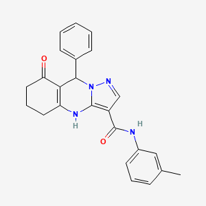 N-(3-methylphenyl)-8-oxo-9-phenyl-4,5,6,7,8,9-hexahydropyrazolo[5,1-b]quinazoline-3-carboxamide