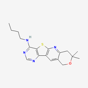 N-butyl-5,5-dimethyl-6-oxa-17-thia-2,12,14-triazatetracyclo[8.7.0.03,8.011,16]heptadeca-1,3(8),9,11,13,15-hexaen-15-amine