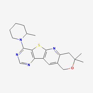 5,5-dimethyl-15-(2-methylpiperidin-1-yl)-6-oxa-17-thia-2,12,14-triazatetracyclo[8.7.0.03,8.011,16]heptadeca-1,3(8),9,11,13,15-hexaene