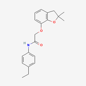 molecular formula C20H23NO3 B11273931 2-[(2,2-dimethyl-2,3-dihydro-1-benzofuran-7-yl)oxy]-N-(4-ethylphenyl)acetamide 