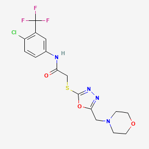 N-[4-chloro-3-(trifluoromethyl)phenyl]-2-{[5-(morpholin-4-ylmethyl)-1,3,4-oxadiazol-2-yl]sulfanyl}acetamide