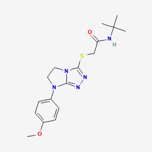 N-Tert-butyl-2-{[7-(4-methoxyphenyl)-5H,6H,7H-imidazo[2,1-C][1,2,4]triazol-3-YL]sulfanyl}acetamide