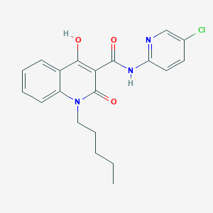 molecular formula C20H20ClN3O3 B11273952 N-(5-chloropyridin-2-yl)-4-hydroxy-2-oxo-1-pentyl-1,2-dihydroquinoline-3-carboxamide 