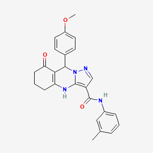 9-(4-methoxyphenyl)-N-(3-methylphenyl)-8-oxo-4,5,6,7,8,9-hexahydropyrazolo[5,1-b]quinazoline-3-carboxamide