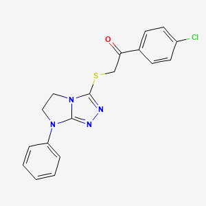 1-(4-chlorophenyl)-2-((7-phenyl-6,7-dihydro-5H-imidazo[2,1-c][1,2,4]triazol-3-yl)thio)ethanone