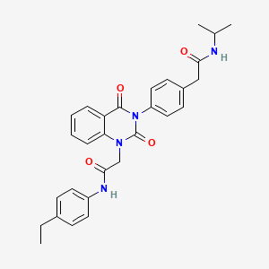 molecular formula C29H30N4O4 B11273971 2-[4-(1-{[(4-ethylphenyl)carbamoyl]methyl}-2,4-dioxo-1,2,3,4-tetrahydroquinazolin-3-yl)phenyl]-N-(propan-2-yl)acetamide 